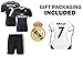Non-Branded CR7 Cristiano Ronaldo #7 REAL Black Madrid Kids Soccer Jersey with shorts and Ronaldo #7 Jersey Bag Gift set (YL 10-12 years)