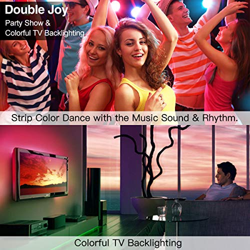 LED Strip Lights,L8star 2M/6.56ft 5050 RGB LED Light Strip Color Changing for 40 to 60in TV Lights Bias Lighting for TV Backlight with App Control, USB LED Light Strip for TV LED Backlight