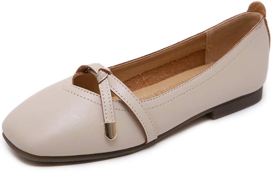 Wollanlily Meeshine Womens Square Toe Bowknot Ballet Flats Casual Comfort Slip on Dress Shoes