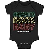 Bob Marley Boys' Roots Rock Baby Bodysuit Black