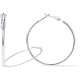 PAVOI 14K Gold Plated 925 Sterling Silver Post Hoops | Large Hoops Earring | Lightwight Gold Hoop Earrings for Women