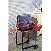 Americana-Electric-Cart-Grill-with-two-folding-composite-wood-side-tables-and-wire-shelf
