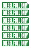 DIESEL FUEL ONLY Automotive Decals | Gas Can Stickers | Truck Labels | Green Vinyl Markers (6-pack)