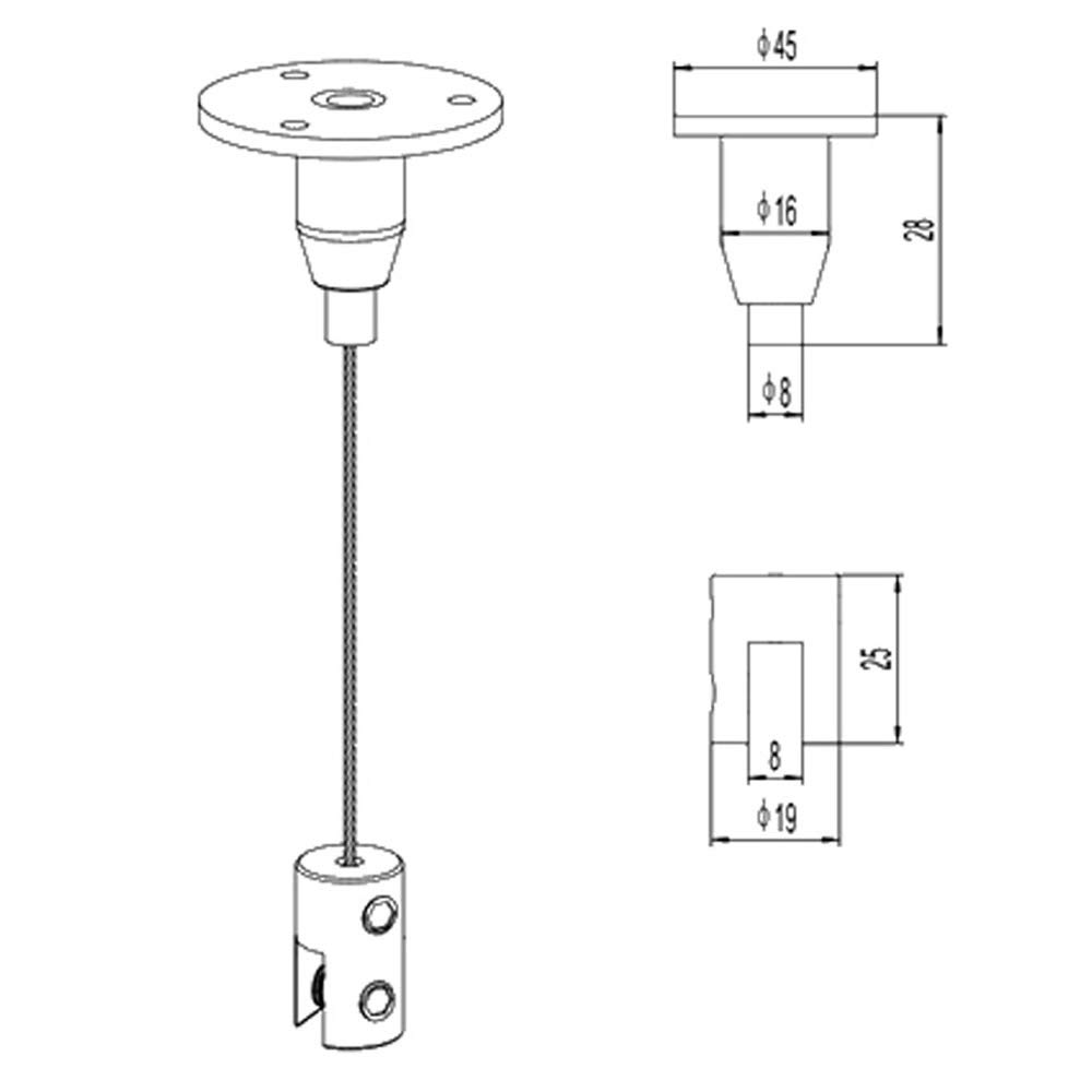 Wire Cable Hanging System Kits with 2 Clamp and