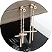 Unique DesignTitanium Steel Rose Gold Plated Shining Double Cross Ball Ear Stud Dangle Earrings