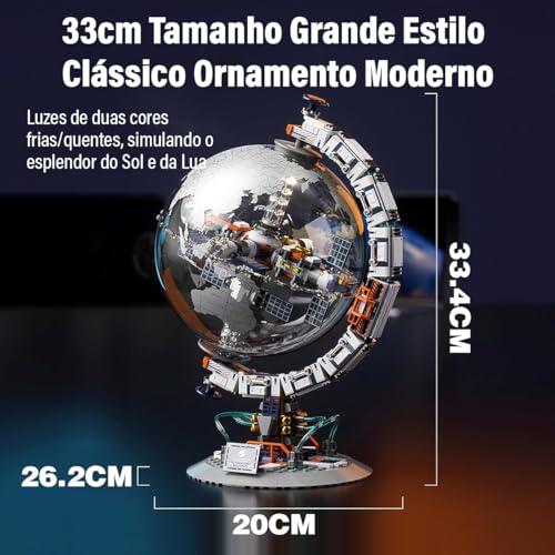 Blocos de Montar Construção STEM Educativo Brinquedo Modelo Globo Espaço 770 Peças
