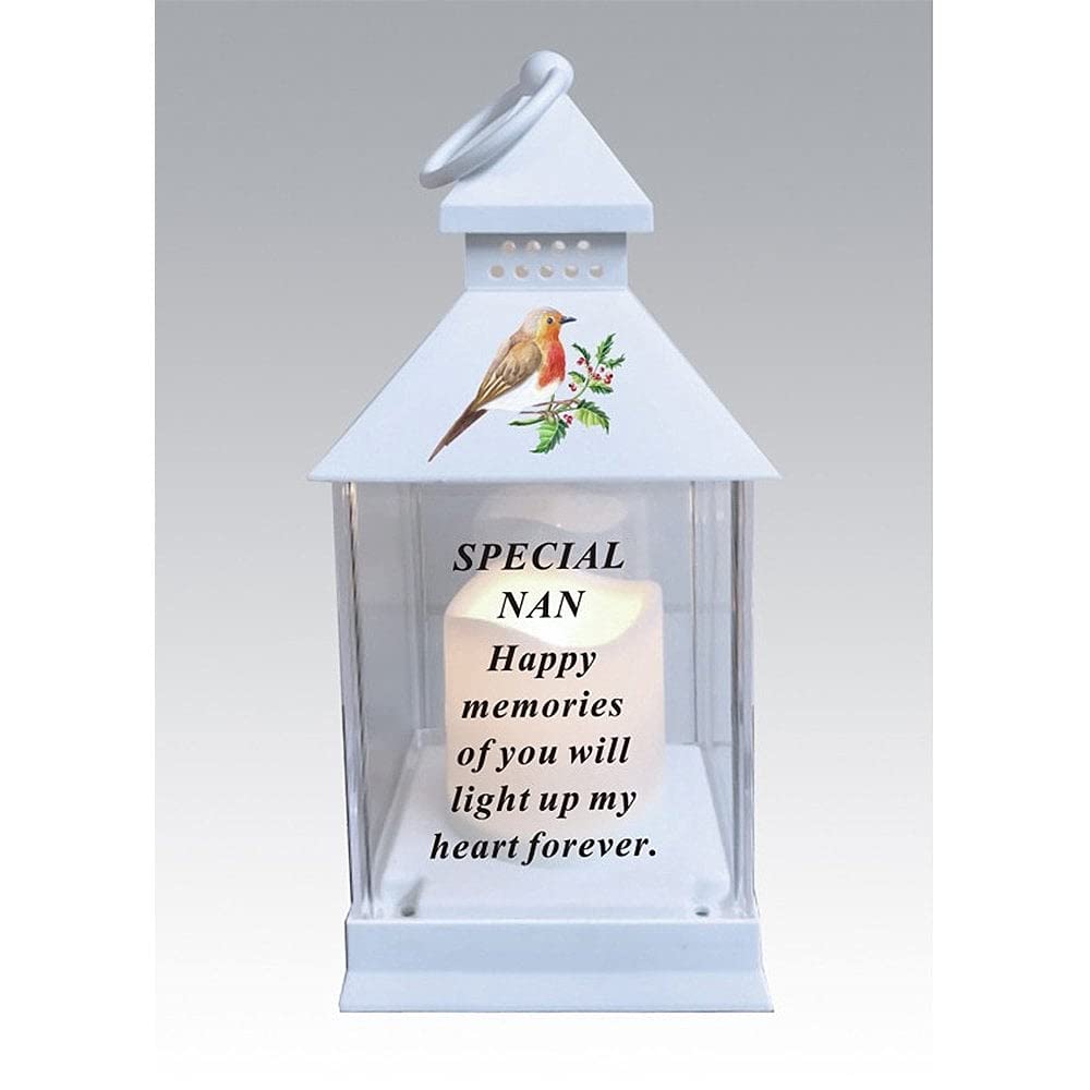 Waterproof Robin Memorial Graveside Lantern with LED Candle (Nan) — image 1