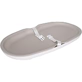 Ubbi Baby Foam Changing Pad, Easy to Clean with Detachable Base, Taupe | Wipeable Waterproof Foam Pad, Safety Strap &amp; Non-Skid Feet, Easy to Clean Nursery Changing Table Pad