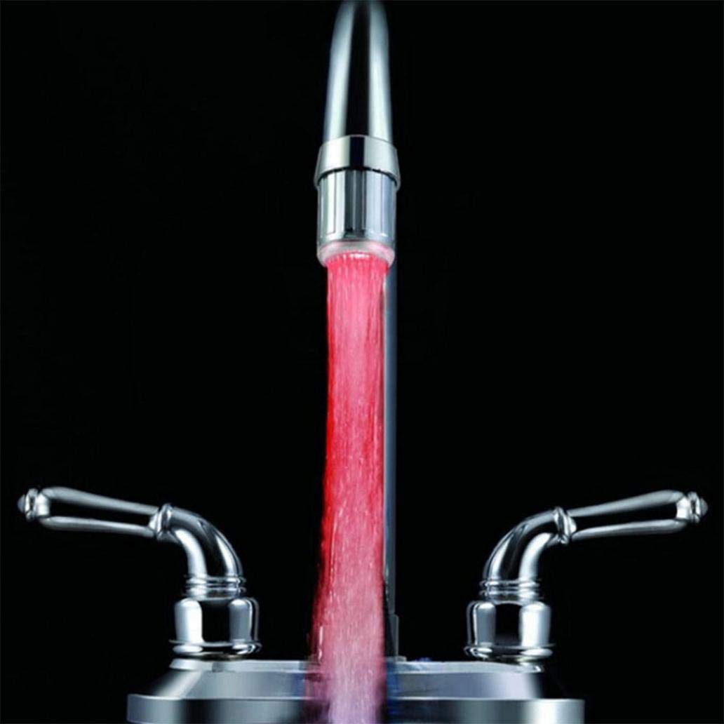 yiiLshaoqx LED Glow Water Stream Faucet RGB 7 Colors Changing Light Bathroom Water Tap - Multicolor