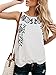 Faisean Womens Floral Print Bohemian Sleeveless Tank Tops Girls Casual Shirts White