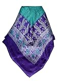 Silk Classic Range Scarf 100% Mulberry Silk Square Scarf Geena Design in Violet from Pashmina & Silk