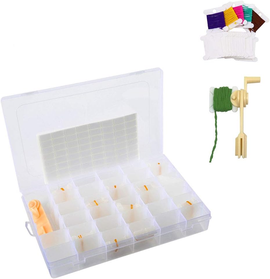 Embroidery Floss Organizer Box, 100 Pcs Plastic Embroidery Floss Card