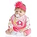 SanyDoll Reborn Baby Doll Vinyl Newborn Baby 22inch 55cm Lovely Lifelike Cute Baby Boy Toy Peach red Set Doll