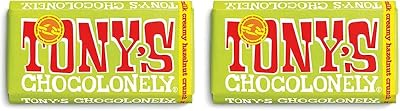 Tony's Chocolonely Milk Creamy Hazelnut Crunch Chocolate Bar 180g Pack 2