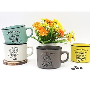 Lote 4 Tazas»Time For Coffee» – Detalles y Recuerdos para Bodas Originales – Tazas Frases Café