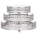Amalfi Decor Cake Stand Plateau Riser, Round Metal Pedestal Holder, Silver, Set of 3