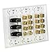7.1/7.2 Home Theater Speaker Wall Plate 24K Gold Plated with 3 HDMI Connectors