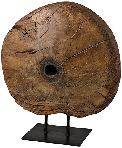 StudioA Antique Cart Wheel on Stand, Oversized Item