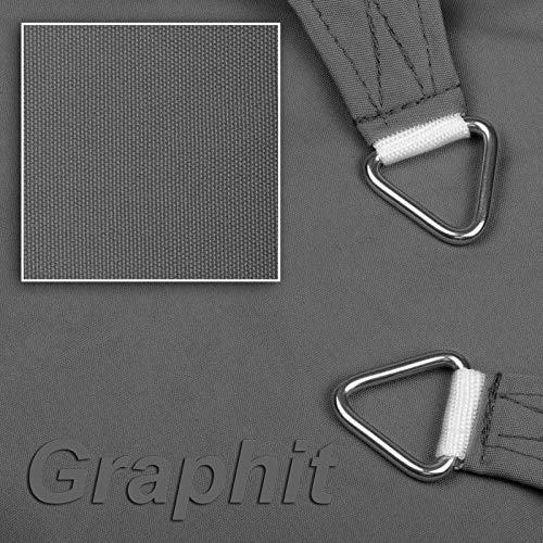 hanSe® Marken Sonnensegel Sonnenschutz Wetterschutz Wetterbeständig 100% Polyester wasserabweisend Rechteck 5x6 m…