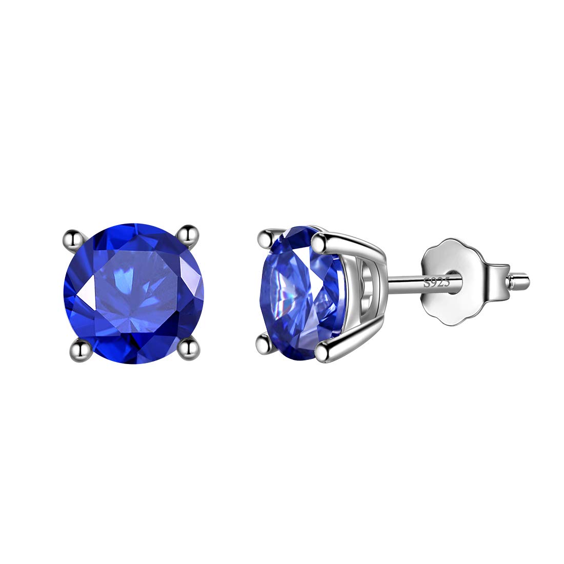Aurora Tears September Birthstone Stud Earrings 925 Sterling Sliver Blue Sapphire Birthstone Earring Birth Stone Jewelry Gifts for Women and Men DE0214S