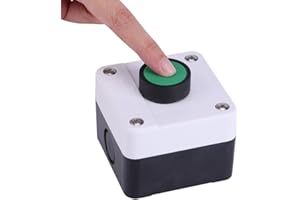 Doorbell Push Button, Green Button Switch Button Box Switch Station for Indoor and Outdoor