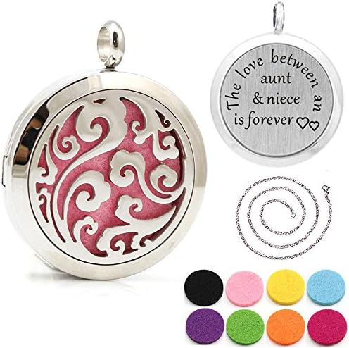Kissreason Stainless Steel Aromatherapy Essential Oil Diffuser Locket Pendant Necklace