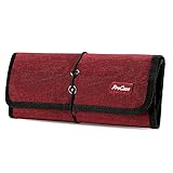 ProCase Accessories Bag Organizer, Electronics Gadgets Travel Gear Organize Case Pouch for Charger USB Cables SD Memory Cards Earphone Flash Hard Drive -Red