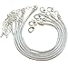 Beading Station BSI - Pack of 5 Pcs Silver Plated Snake Chain, 5 Pcs Silver Plated Brass Charm Bracelet Chains w/Screw End (7.5 Inches)
