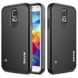 Galaxy S5 Mini Case, RANZ Black Hard Impact Dual Layer Shockproof Bumper Case For Samsung Galaxy S5 Mini(SM-G800)