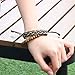Wrap Bead Tribal Leather Woven Stretch Bracelet - 2 Pcs Boho Hemp Linen String Bracelet for Men Women Girls …