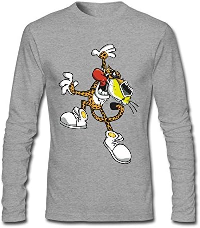 SWWM Men's Cheetos Chester O Neck Long Sleeve T Shirt Grey