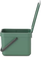 Brabantia Sort & Go 6L Fir Green Food Waste Bin with Stay-Open Lid view 2
