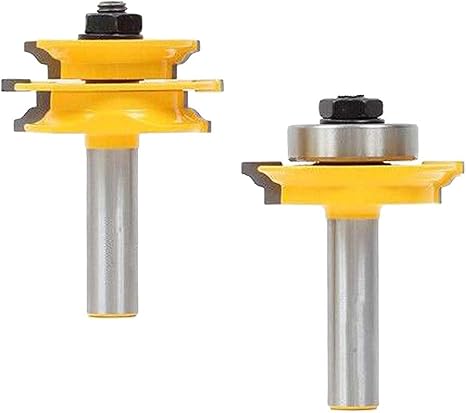 Amazon Generic 2個 個1 2シャンクカーバイドマッチルータービットほぞカッターにガラスドアフレーム 旋盤アクセサリ