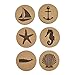 Jetty Home HP-CC01-01 6 Piece Coaster Nautical Beach Gift Set, Cork