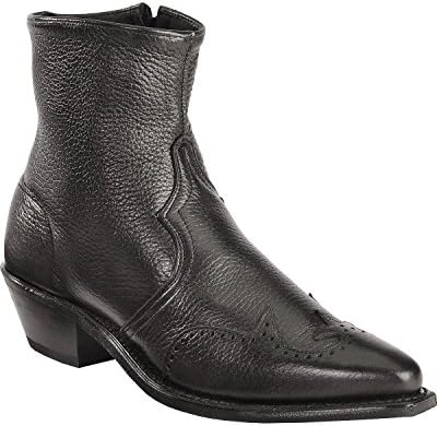 AbileneMen's Western Wingtip Zipper Boot Snip Toe Black 10.5 D(M) US
