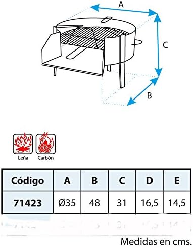 Boretti Barilo Houtskool Barbecue - Grilloppervlak (LxB) 84 x 41 cm