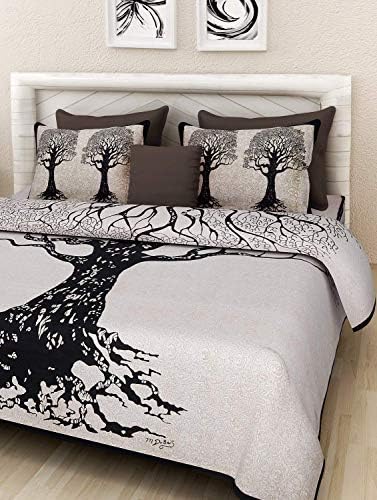 Shop Jaipuri 100% Cotton 144 TC 1 Double Bedsheet with 2 Pillow Covers