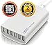 Multiple USB Charger 6 Port 60 Watt by i-xtm - Portable High Speed Charging Station; 3-1 Cable Included($6.97 value)