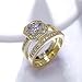 Angelady White/Yellow Gold Plated Luxury Cubic Zircon Rings Set Women Fashion Jewelry Size 6-8