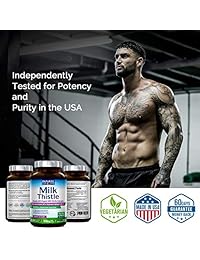 Organic Milk Thistle Extract, Standardized 80% Silymarin Flavonoids, 30:1 Highest Concentration,...