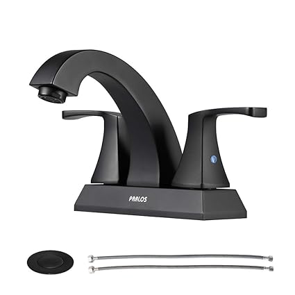 1431604 Bathroom Fixtures Parlos 2 Handle Matte Black Bathroom