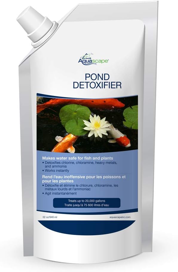 Aquascape Pond Detoxifier Water Treatment, Makes Tap Water Safe, 1-Liter Refill Pouch | 40005