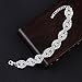 Miraculous Garden] Silver Plated Crystal Rhinestone Link Bracelet for Women Bridal Wedding Party Bridesmaid Prom Bracelet Jewelry