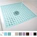 GORILLA GRIP Patented Square Shower Stall Mat, Small Bathtub Floor Mats for Stand Up Showers with Suction Cups and Drainage Holes, Machine Wash, Soft on Feet, Bathroom Accessories 21x21 Inch, Green