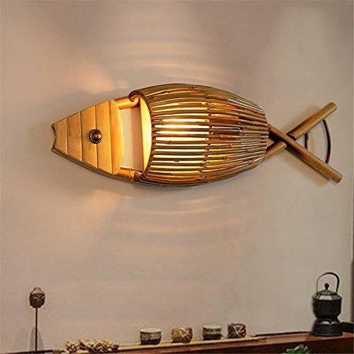 Vintage Wall Sconce Lamp Wall Lights Character dining bamboo wall lights creative cafe wall lights bar tea bamboo grilled fish shop wall lights living room wall lamp hotel farms [Energy Class A+++]