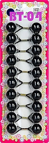 Photo 1 of Tara Girls Twinbead Bubble Ball Ponytail Elastics 10 Pieces Selection (BLACK)