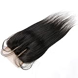 Derun Hair Body Wave Silk Base Top Closure Bleached Knots Free Part 4X4