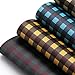 David accessories Printed Faux Leather Sheets Plaid Printed Synthetic Leather Fabric 9 Pcs 7.7