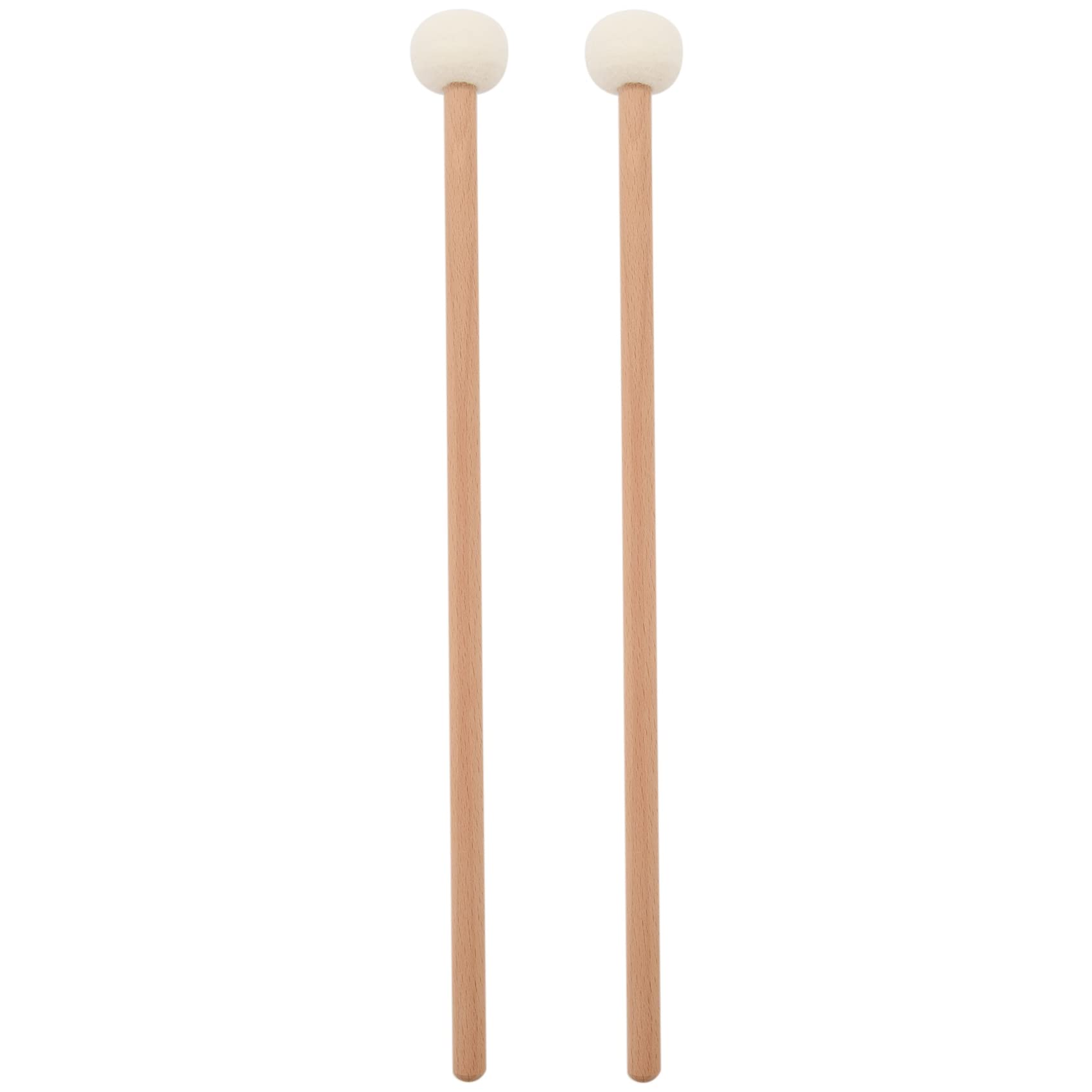Bruafsir 2 Pieces Double Drum Cymbal Mallet Soft Hammer Sticks Mallets Rods Felt Hammer 385mm