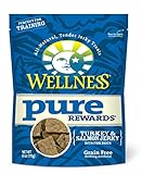 Wellness Pure Rewards Natural Grain Free Dog Treats, Turkey & Salmon Jerky, 6-Ounce Bag